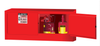 12 Gallon, 2 Doors, Manual Close, Flammable Safety Cabinet, Sure-Grip® EX Piggyback, Red - 891301