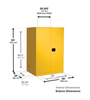 110 Gallon, 2 Drum Vertical, 1 Shelf, 2 Doors, Self Close, Flammable Cabinet With Drum Rollers, Sure-Grip® EX, Gray - 899163