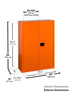 4 Shelves, 2 Doors, Manual Close, Emergency Preparedness Cabinet with GloAlert Labels, Orange - 860001