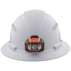 Klein Hard Hat, Vented, Full Brim with Headlamp, White
