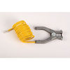 10', Coiled Antistatic Insulated Wire for Bonding and Grounding, With Hand Clamp and 1/4" Terminal, Yellow - 08497
