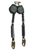 SafeWaze Latitude HD 10' Dual Cable SRL: SW-9012 BWB, Snap Hooks