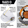 Klein Hard Hat, Vented, Full Brim with Rechargeable Headlamp, White