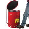 21 Gallon, Oily Waste Can, Hands-Free, Self-Closing Cover, SoundGard™, Red - 09708