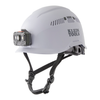 Klein Safety Helmet, Vented-Class C,  with Rechargeable Headlamp, White