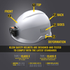 Klein Safety Helmet, Vented-Class C,  with Rechargeable Headlamp, White