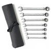 7 Pc. Reversible Combination Ratcheting Wrench Set Roll SAE