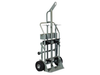 Double Cylinder Hand Truck With Hoist Ring, 10.5" Pneumatic Wheels, Rear Casters and Tool Tray - 35022