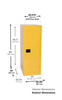 54 Gallon, 3 Shelves, 1 Door, Manual Close, Flammable Cabinet, Sure-Grip® EX Deep Slimline, Red - 895401