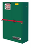45 Gallon, 2 Shelves, 2 Doors, Self Close, Pesticides Safety Cabinet With Steel Bar, Sure-Grip® EX High Security, Green - SC29884P