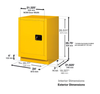 15 Gallon, 1 Shelf, 1 Door, Manual Close, Left Hinge, Flammable Cabinet, Sure-Grip® EX Under Fume Hood, Light Neutral - 882417