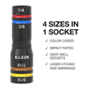 Quad-4 Deep-Well Heavy-Duty Impact Flip Socket, SAE