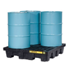 4 Drum Square Plastic Pallet, with Drain, EcoPolyBlend™, Black - 28637