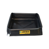 4' x 4' x 6", 55 Gallon Spill Capacity, Mini Berm Flex Tray with 1" Drain Fitting, Black - 28444