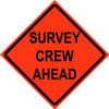 Cortina 48" x 48" SuperBright Reflective Roll-Up Sign with Lexan Pockets and Ribsets - Survey Crew Ahead