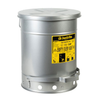 10 Gallon, Oily Waste Can, Hands-Free, Self-Closing Cover, SoundGard™, Silver - 09304