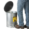 10 Gallon, Oily Waste Can, Hands-Free, Self-Closing Cover, SoundGard™, Silver - 09304