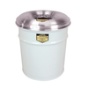 4.5 Gallon, Cease-Fire® Waste Receptacle for Cigarette Disposal, Aluminum Head With Grill Guard, White - 26624W