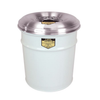 4.5 Gallon, Cease-Fire® Waste Receptacle for Cigarette Disposal, Aluminum Head With Grill Guard, White - 26624W