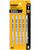 DEWALT 4" 6 TPI U- Shank Fast Rough Wood Cutting Cobalt Steel Jig Saw Blade  (P/N DW3703-5)
