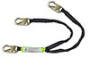 SafeWaze PRO 6' Stretch Energy Absorbing Lanyard: Dual Leg, Snap Hooks