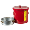 2 Gallon, Wash Tank With Basket for Small Parts Cleaning, Self-Close Cover with Fusible Link, Steel, Red - 27712