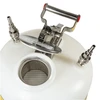 5 Gallon, Polyethylene Quick-Disconnect Disposal Safety Can, Stainless Steel Fittings for 3/8" Tubing, White - TF12755
