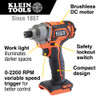 Klein Battery-Operated Compact Impact Driver, 1/4-Inch Hex Drive, Tool Only