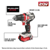 PORTER CABLE 20V MAX 1/2IN BRUSHLESS DRILL DRIVER