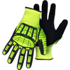 G-Tek® 1CF7007NTPR  Hi Performance Glove, Size L, Hi-Vis Yellow, ANSI A6