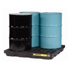 4 Drum Accumulation Center, 49 Gallon Spill Capacity, EcoPolyBlend™, No Drain, Black - 28657