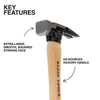 Smooth Face Hickory Handle Hammer, 20-Ounce