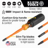 Klein Slim-Tip Insulated Screwdriver Set, Phillips, Cabinet, Square, 4-Piece