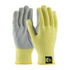 Kut Gard® 09-K300LP  Leather Palm Gloves, Size S, Yellow, ANSI A4