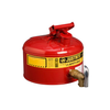 2.5 Gallon Steel Safety Can for Laboratories, Type I, Rigid Bottom Brass Faucet, Red - 7225150