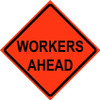 Cortina 48" x 48" SuperBright Reflective Roll-Up Sign with Lexan Pockets and Ribsets - Workers Ahead