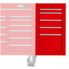 PROTO Side Cab 19-1/2 In 5 Dwr Gl Red