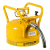 2.5 Gallon, 1" Metal Hose, Roll Bars, DOT Transport Steel Safety Can for Diesel, Type II, Accuflow™, Yellow - 7325230