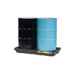 2 Drum Accumulation Center, 24 Gallon Spill Capacity, EcoPolyBlend™, No Drain, Black - 28655