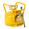 2.5 Gallon, 5/8" Metal Hose, Roll Bars, DOT Transport Steel Safety Can for Diesel, Type II, Accuflow™, Yellow - 7325220