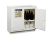 Holds 36, 2.5-Liter Bottles, 1 Shelf, 2 Doors, Manual Close, Corrosives/Acids Plastic Safety Cabinet, White - 24015