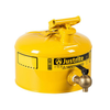2.5 Gallon Steel Safety Can for Laboratories, Type I, Bottom Faucet, Yellow - 7225240