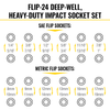 KNECT™ Flip-24 Deep-Well, Heavy-Duty Impact Socket Set, SAE and Metric