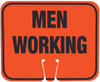 Cone Sign - Men Working (black on orange) Single-Sided
