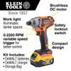 Klein Battery-Operated Compact Impact Driver, 1/4-Inch Hex Drive, Full Kit