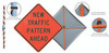 Cortina 48" x 48" SuperBright Reflective Roll-Up Sign with Lexan Pockets and Ribsets and Velcro - Right Shoulder Closed Ahead W/Lxn & Velcro Right