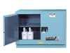 31 Gallon, 1 Shelf, 2 Doors, Manual Close, Corrosives/Acids Safety Cabinet, ChemCor® Under Fume Hood, Blue - 8849022