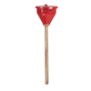 Steel Drum Funnel for Viscous Liquids, 33" Brass Tube, Self-Closing Cover, 2" Bung, Red - 08208