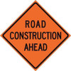 Cortina 48" x 48" SuperBright Reflective Roll-Up Sign with Lexan Pockets and Ribsets - Road Construction Ahead
