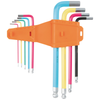 Powder Coated Long Ball-End Hex Key Set, Metric, 9-Piece